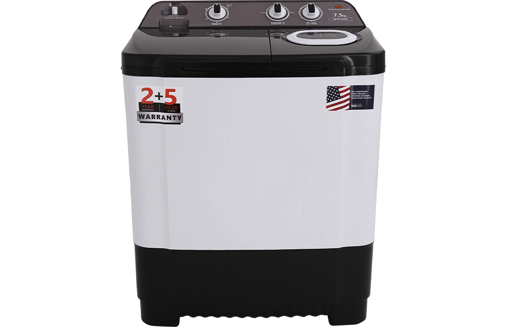 White Westinghouse (Trademark by Electrolux) 7.5 kg Semi Automatic Top Load Washing Machine Black, White (SFW7500)